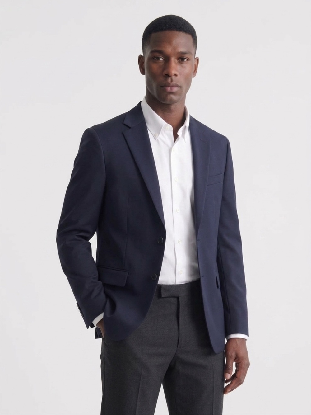 NWT Calvin Klein Men's Milo Skinny Fit Suit Jacket Navy Blue 36S Wool Blend - Picture 2 of 15